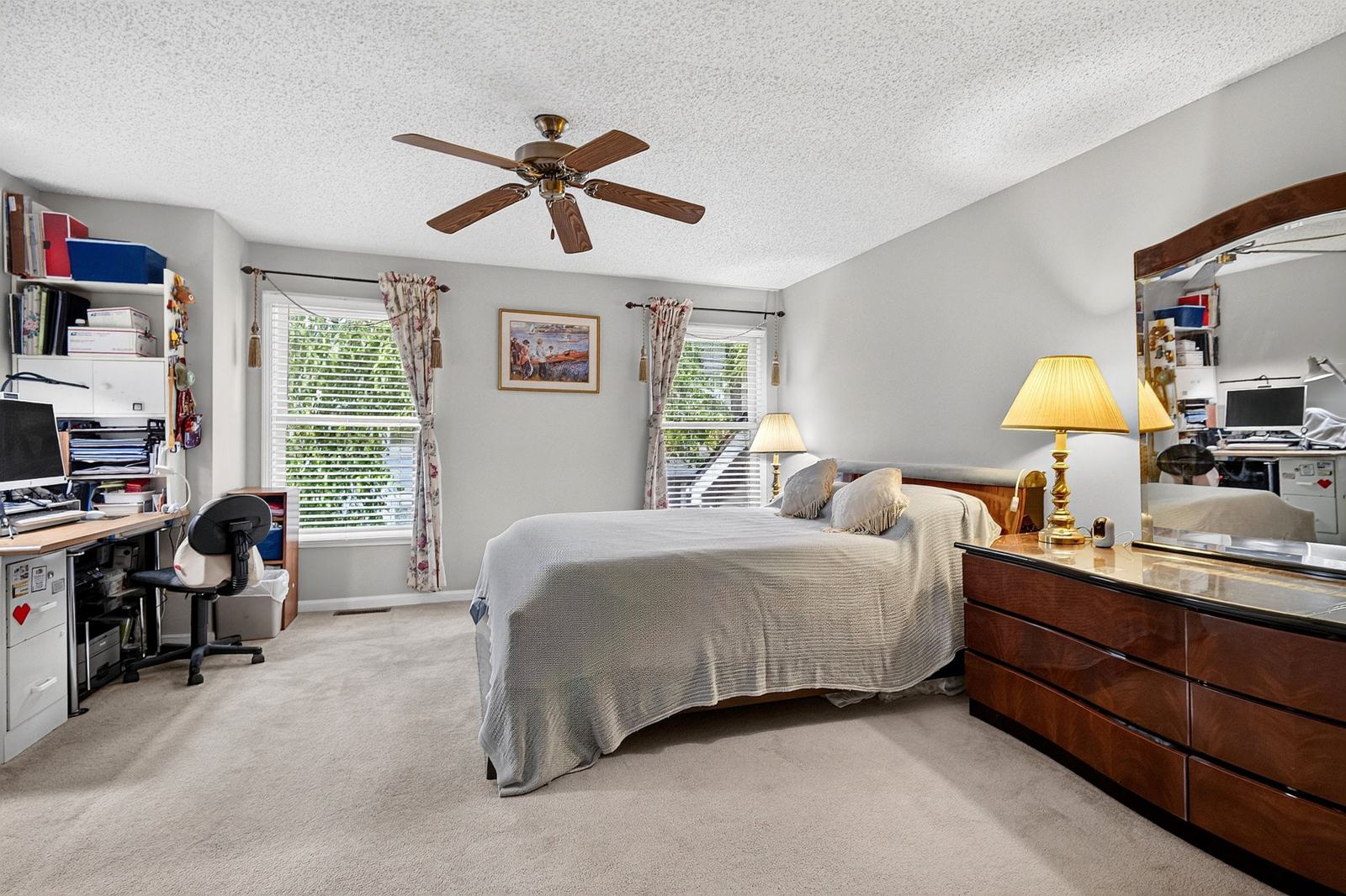 Primary suite bedroom, second view, with room for a desk